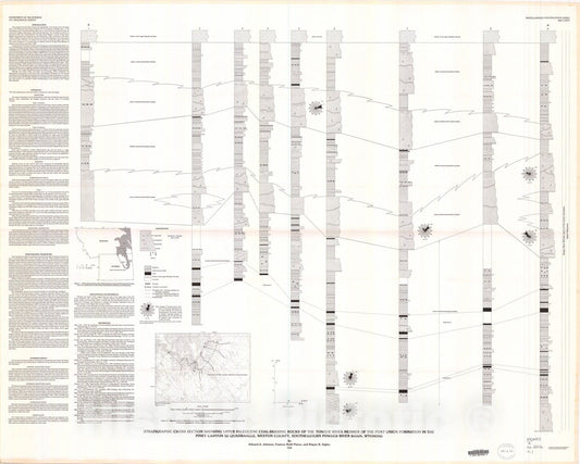 Map : Stratigraphic cross section showing Upper Paleocene coal-bearing rocks of the Tongue River Member of the Fort Union Formation in t, 1990 Cartography Wall Art :