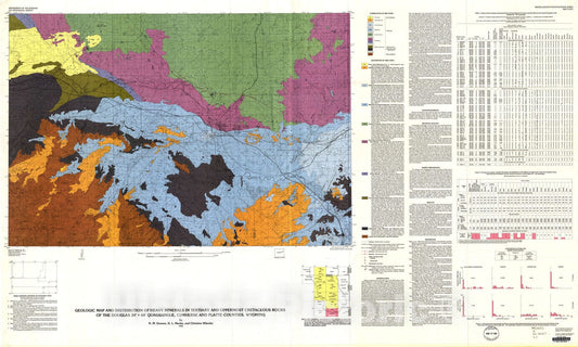 Map : Geologic map and distribution of heavy minerals in Tertiary and uppermost Cretaceous rocks of the Douglas 30' x 60' quadrangle, Co, 1990 Cartography Wall Art :