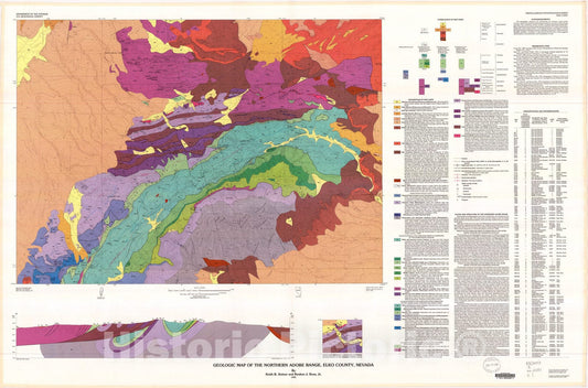 Map : Geologic map of the northern Adobe Range, Elko County, Nevada, 1990 Cartography Wall Art :
