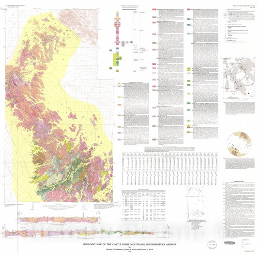 Map : Geologic map of the Castle Dome Mountains, southwestern Arizona, 1993 Cartography Wall Art :