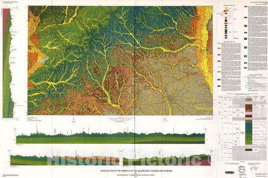 Map : Geologic map of the Americus 30' X 60' quadrangle, Georgia and Alabama, 1994 Cartography Wall Art :