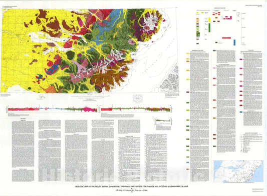 Map : Geologic map of the Mount Katmai quadrangle and adjacent parts of the Naknek and Afognak quadrangles, Alaska, 1993 Cartography Wall Art :