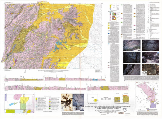 Map : Geologic map, petrochemistry, and geochronology of the Precambrian rocks of the Fletcher Park-Johnson Mountain area, Albany and Platte Counties, Wyoming, 1995 Cartography Wall Art :