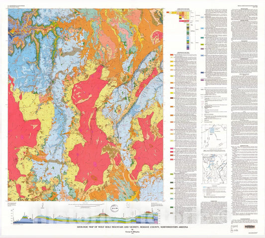 Map : Geologic map of Wolf Hole Mountain and vicinity, Mohave County, northwestern Arizona, 1993 Cartography Wall Art :