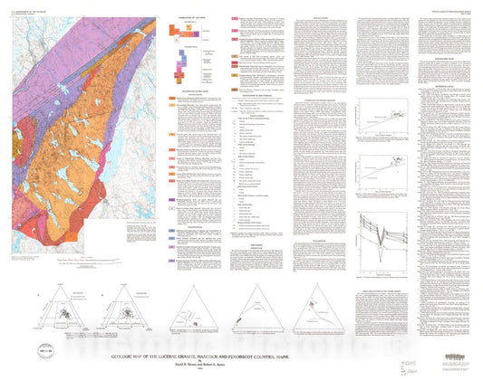 Map : Geologic map of the Lucerne Granite, Hancock and Penobscot Counties, Maine, 1993 Cartography Wall Art :