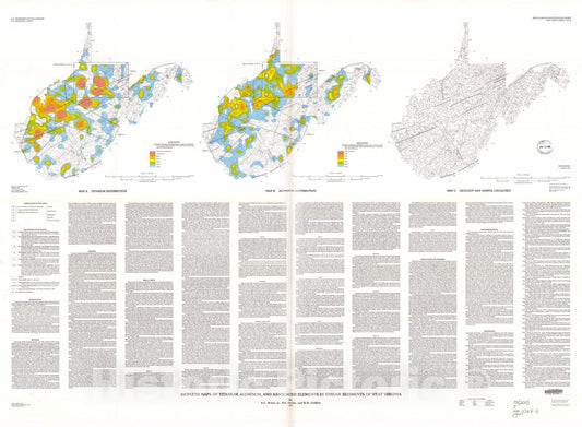 Map : Isopleth maps of titanium, aluminum, and associated elements in stream sediments of West Virginia, 1994 Cartography Wall Art :