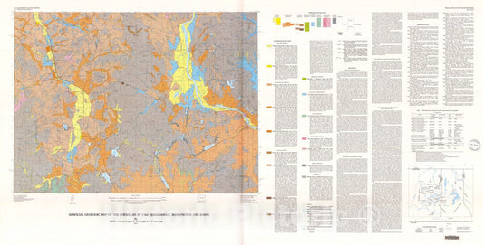 Map : Surficial geologic map of the Chewelah 30' X 60' quadrangle, Washington and Idaho, 1995 Cartography Wall Art :