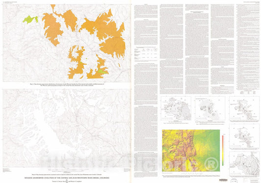 Map : Neogene geomorphic evolution of the central San Juan Mountains near Creede, Colorado, 1995 Cartography Wall Art :