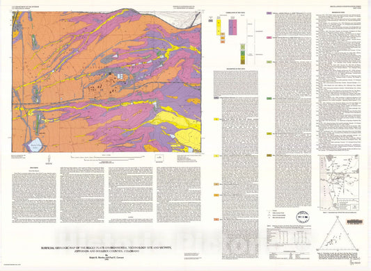 Map : Surficial geologic map of the Rocky Flats Environmental Technology Site and vicinity, Jefferson and Boulder Counties, Colorado, 1996 Cartography Wall Art :