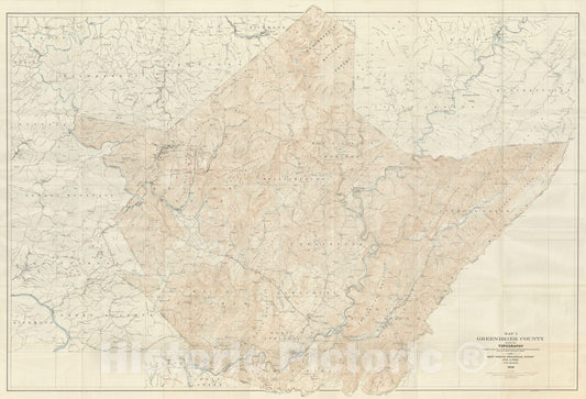 Map : Greenbrier County, 1939 Cartography Wall Art :