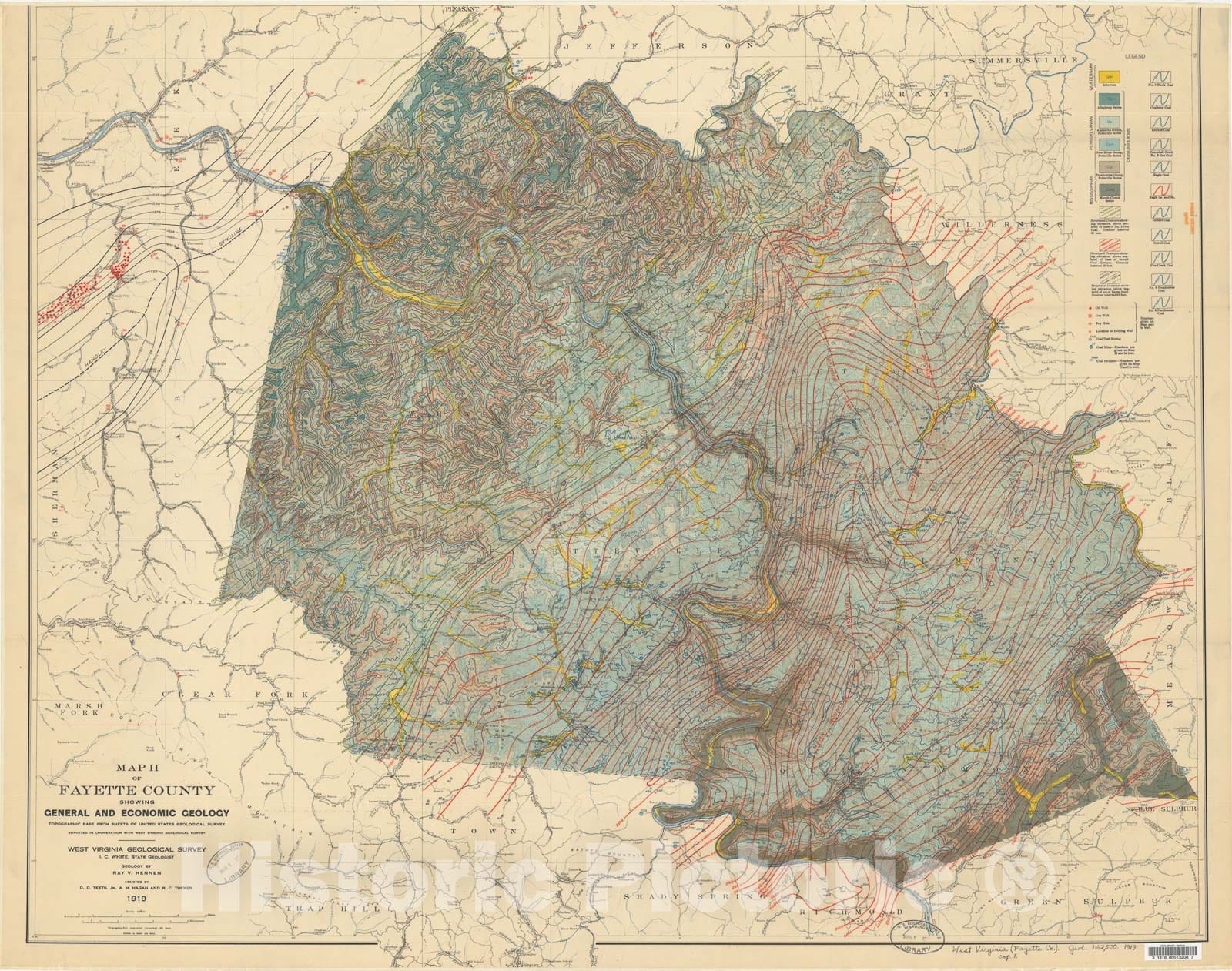 Map : Fayette County [West Virginia], 1919 Cartography Wall Art :