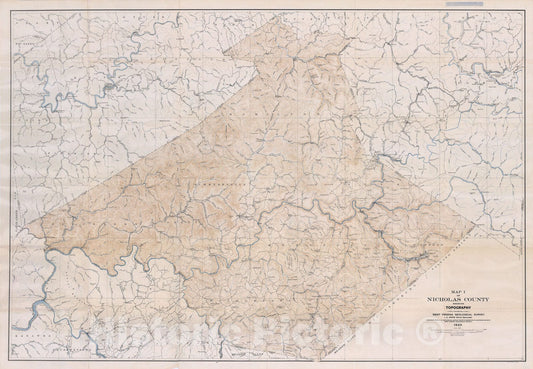 Map : Nicholas County, 1921 Cartography Wall Art :