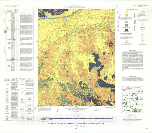 Map : Geologic map of the Curdsville quadrangle, western Kentucky, 1972 Cartography Wall Art :