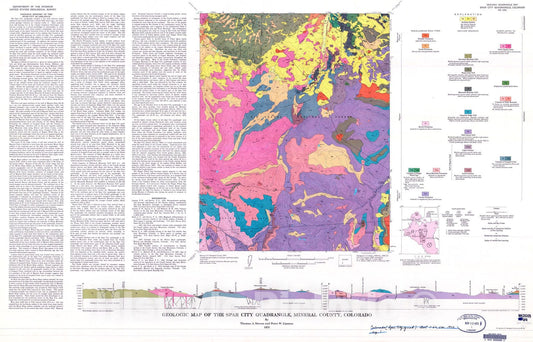 Map : Geologic map of the Spar City quadrangle, Mineral County, Colorado, 1973 Cartography Wall Art :