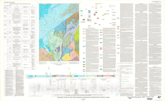 Map : Geologic map of the Howe Brook quadrangle, Aroostook County, Maine, 1973 Cartography Wall Art :