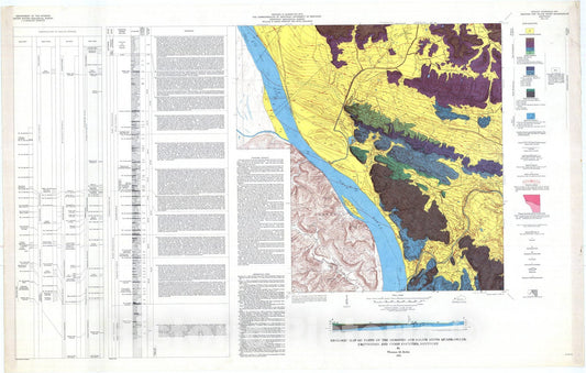 Map : Geologic map of parts of the Dekoven and Saline Mines quadrangles, Crittenden and Union Counties, Kentucky, 1974 Cartography Wall Art :