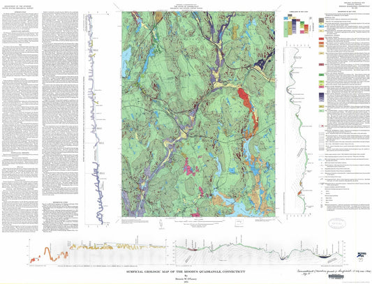 Map : Surficial geologic map of the Moodus quadrangle, Connecticut, 1975 Cartography Wall Art :