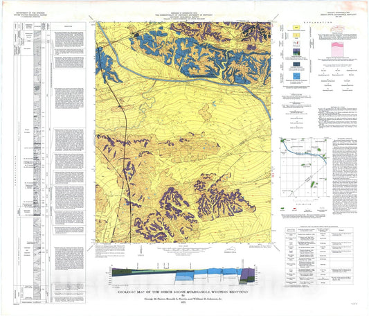 Map : Geologic map of the Beech Grove quadrangle, western Kentucky, 1975 Cartography Wall Art :