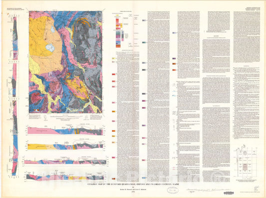 Map : Geologic map of the Rumford quadrangle, Oxford and Franklin Counties, Maine, 1976 Cartography Wall Art :