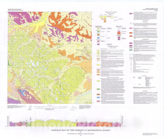 Map : Geologic map of the Nabesna C-4 quadrangle, Alaska, 1976 Cartography Wall Art :