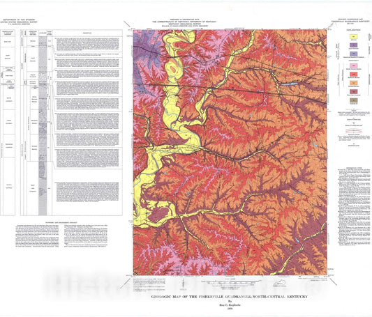 Map : Geologic map of the Fisherville quadrangle, north-central Kentucky, 1976 Cartography Wall Art :