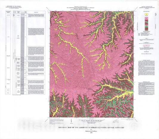 Map : Geologic map of the Leesburg quadrangle, north-central Kentucky, 1976 Cartography Wall Art :