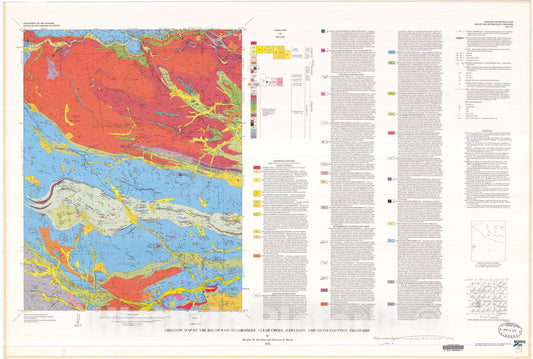 Map : Geologic map of the Squaw Pass quadrangle, Clear Creek, Jefferson, and Gilpin Counties, Colorado, 1976 Cartography Wall Art :