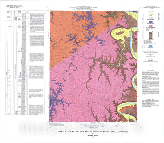 Map : Geologic map of the Polsgrove quadrangle, north-central Kentucky, 1977 Cartography Wall Art :