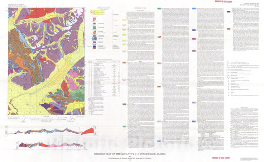 Map : Geologic map of the McCarthy C-8 quadrangle, Alaska, 1978 Cartography Wall Art :