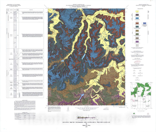 Map : Geologic map of the Haleys Mill quadrangle, western Kentucky, 1977 Cartography Wall Art :