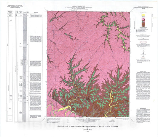 Map : Geologic map of the Stamping Ground quadrangle, north-central Kentucky, 1977 Cartography Wall Art :