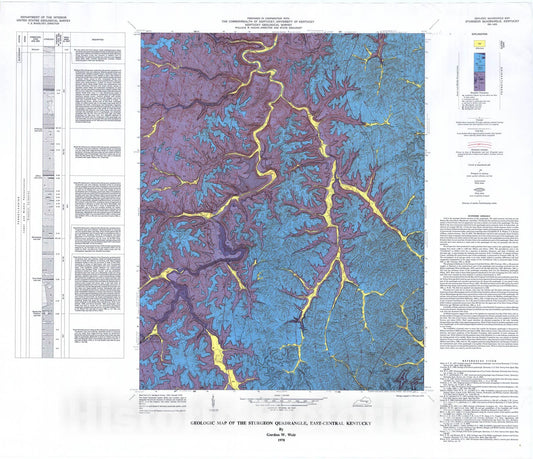 Map : Geologic map of the Sturgeon quadrangle, east-central Kentucky, 1978 Cartography Wall Art :