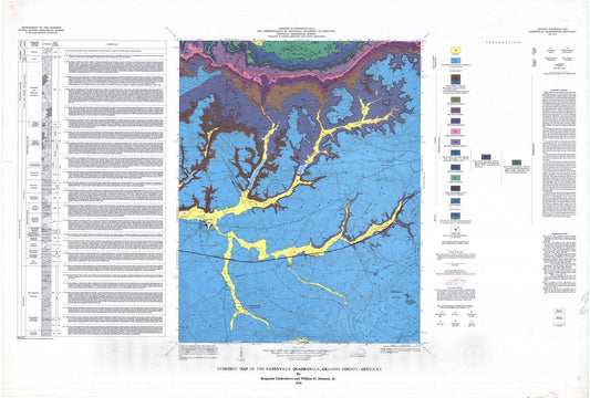Map : Geologic map of the Caneyville quadrangle, Grayson County, Kentucky, 1978 Cartography Wall Art :