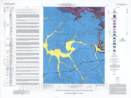 Map : Geologic map of the Spring Lick quadrangle, western Kentucky, 1978 Cartography Wall Art :