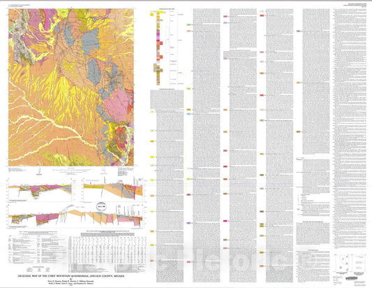 Map : Geologic map of the Chief Mountain quadrangle, Lincoln County, Nevada, 1994 Cartography Wall Art :