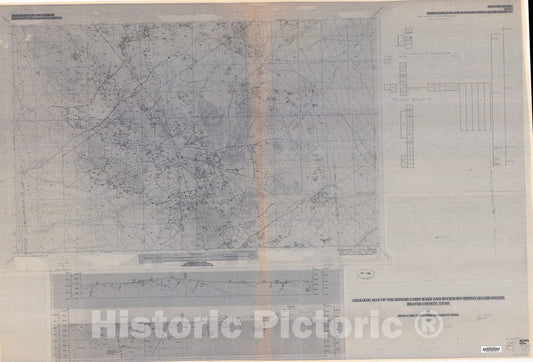 Map : Geologic map of the Miners Cabin Wash and Buckhorn Springs quadrangles, Beaver County, Utah, 1979 Cartography Wall Art :