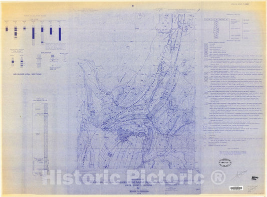 Map : Geologic map and coal resources of the Sulphur Creek Reservoir quadrangle, Uinta County, Wyoming, 1979 Cartography Wall Art :