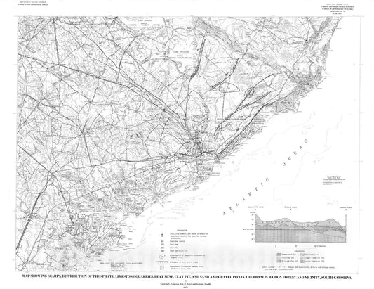 Map : Mineral resources of the Wambaw Swamp Wilderness Study Area, Charleston County, South Carolina, with a section on oil and gas, 1979 Cartography Wall Art :