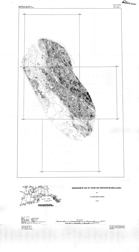 Map : Aeromagnetic map of Yakobi and Chichagof Islands, Alaska, 1979, 1979 Cartography Wall Art :