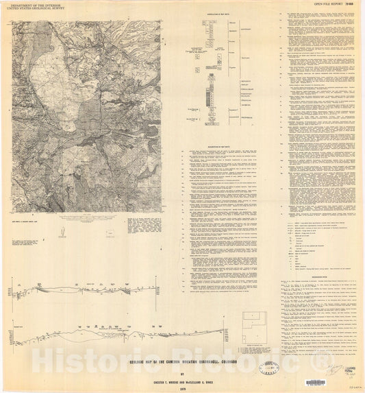 Map : Geologic map of the Cameron Mountain quadrangle, Colorado, 1979 Cartography Wall Art :