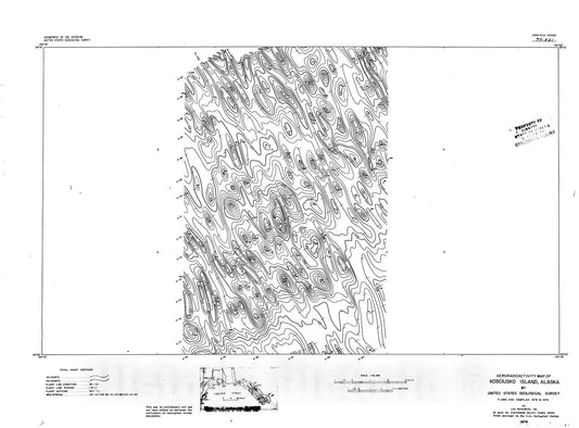 Map : Aeroradioactivity map of Kosciusko Island, Alaska, 1979 Cartography Wall Art :