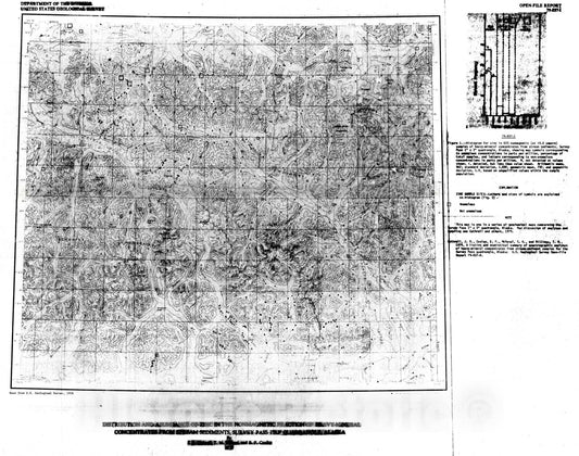 Map : Distribution and abundance of zinc in the nonmagnetic fraction of heavy-mineral concentrates from stream sediments, Survey Pass 1, 1979 Cartography Wall Art :