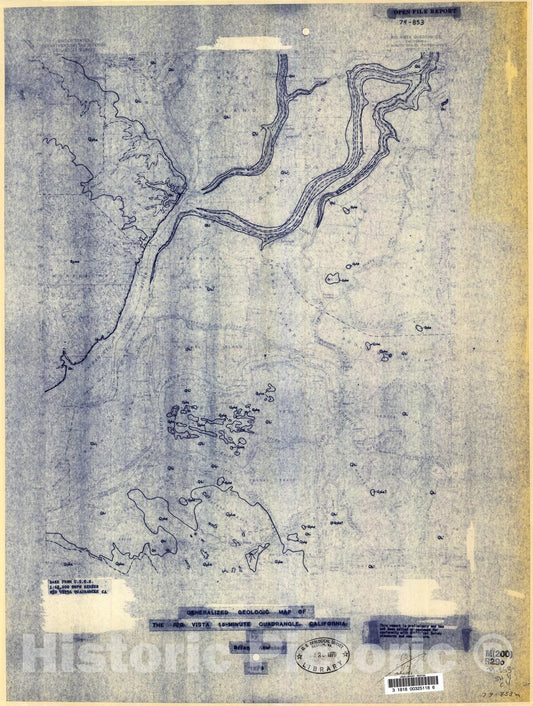 Map : Generalized geologic map of the Rio Vista 15-minute quadrangle, California, 1979 Cartography Wall Art :