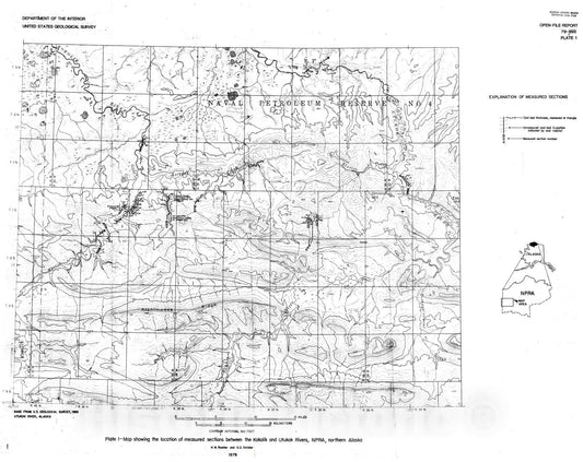 Map : Stratigraphy and sedimentation of the Torok, Kukpowruk, and Corwin Formations of Cretaceous age in the Kokolik-Utukok River region, 1979 Cartography Wall Art :
