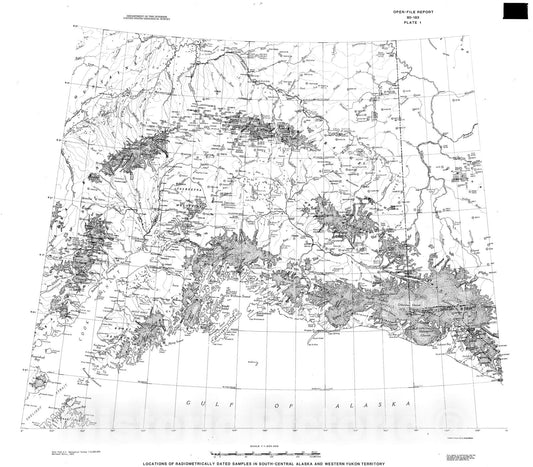 Map : Radiometric ages of rocks in south-central Alaska and western Yukon Territory, 1980 Cartography Wall Art :