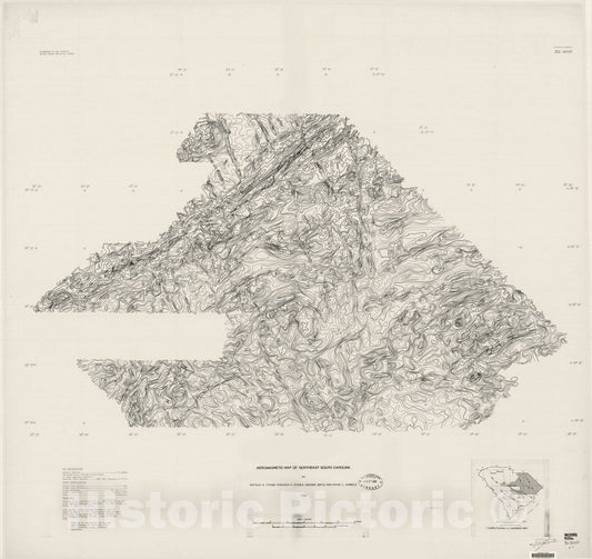 Map : Aeromagnetic map of northeast South Carolina, 1980 Cartography Wall Art :