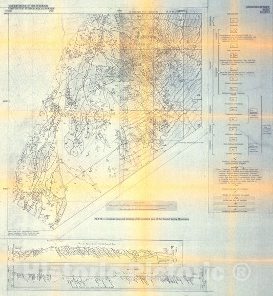 Map : Notes on the Cenozoic structural history of the Tunnel Spring Mountains area, western Millard County, Utah, 1980 Cartography Wall Art :