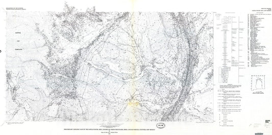 Map : Preliminary geologic map of the Sapello River area, Sangre de Cristo Mountains, Mora and San Miguel Counties, New Mexico, 1980 Cartography Wall Art :