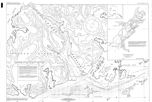 Map : Preliminary bathymetry --Esther Passage and channels east to Eaglek Island, Alaska, 1980 Cartography Wall Art :