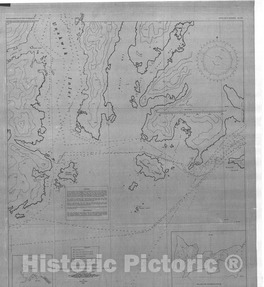 Map : Preliminary bathymetry -- approaches to Unakwik Inlet, Alaska, 1980 Cartography Wall Art :